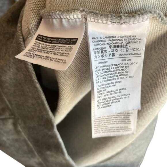 Levi’s Logo Hoodie Medium Gray Fleece Sweatshirt Relaxed Fit - Picture 12 of 14